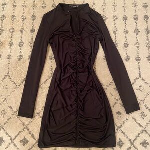 Black Zippered Mini Bodycon Dress from PrettyLittleThing size 6